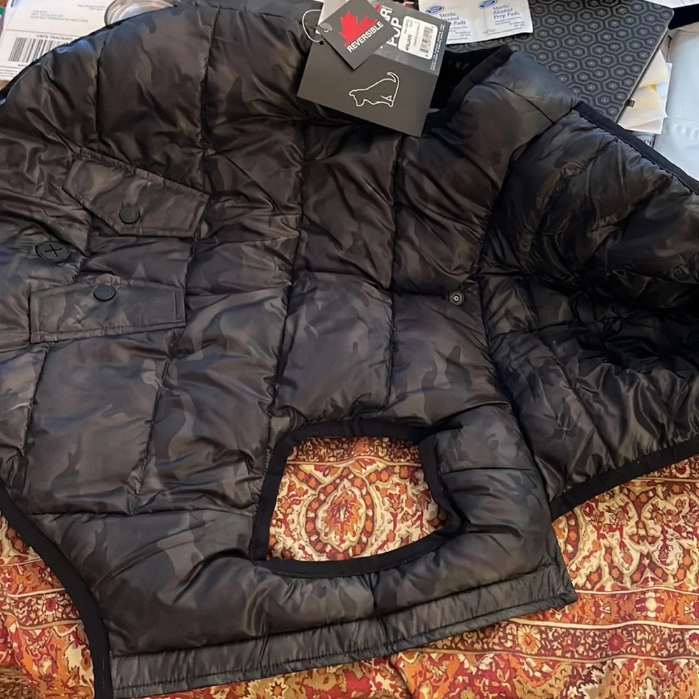 NWT Dog Winter Jacket Reversible coat with hood for winter
